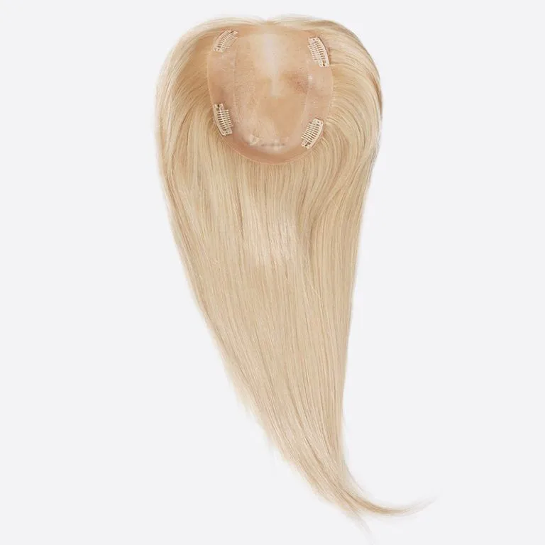 Mono Human hair Topper 18inch/45cm lang, Kleur #613, licht blonde