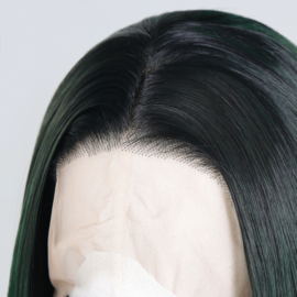 Luxe Synthetische Lace Front Pruik - Dua Bob （zwart-groen ombre）