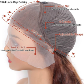Indian (Shri) Human Hair Front Lace Wig (Steil) #1b/4/27- 16inch
