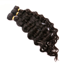 Sale  - 100% Human Hair -  Weave -  Deep Wave - #1b Natural Black
