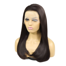 Luxe Synthetische Lace Front Pruik - Angelina Straight （Diep donkerbruin）