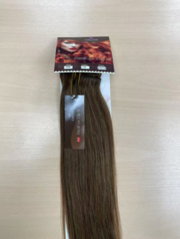 Human Hair Clip in Extensions (Steil) kleur #F4 Dark Chestnut Brown