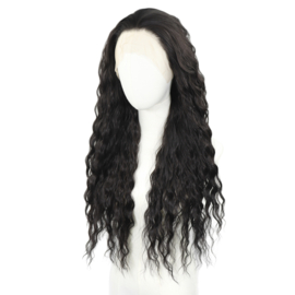 Luxe Synthetische Lace Front Pruik - Camila Waves （donker zwart）