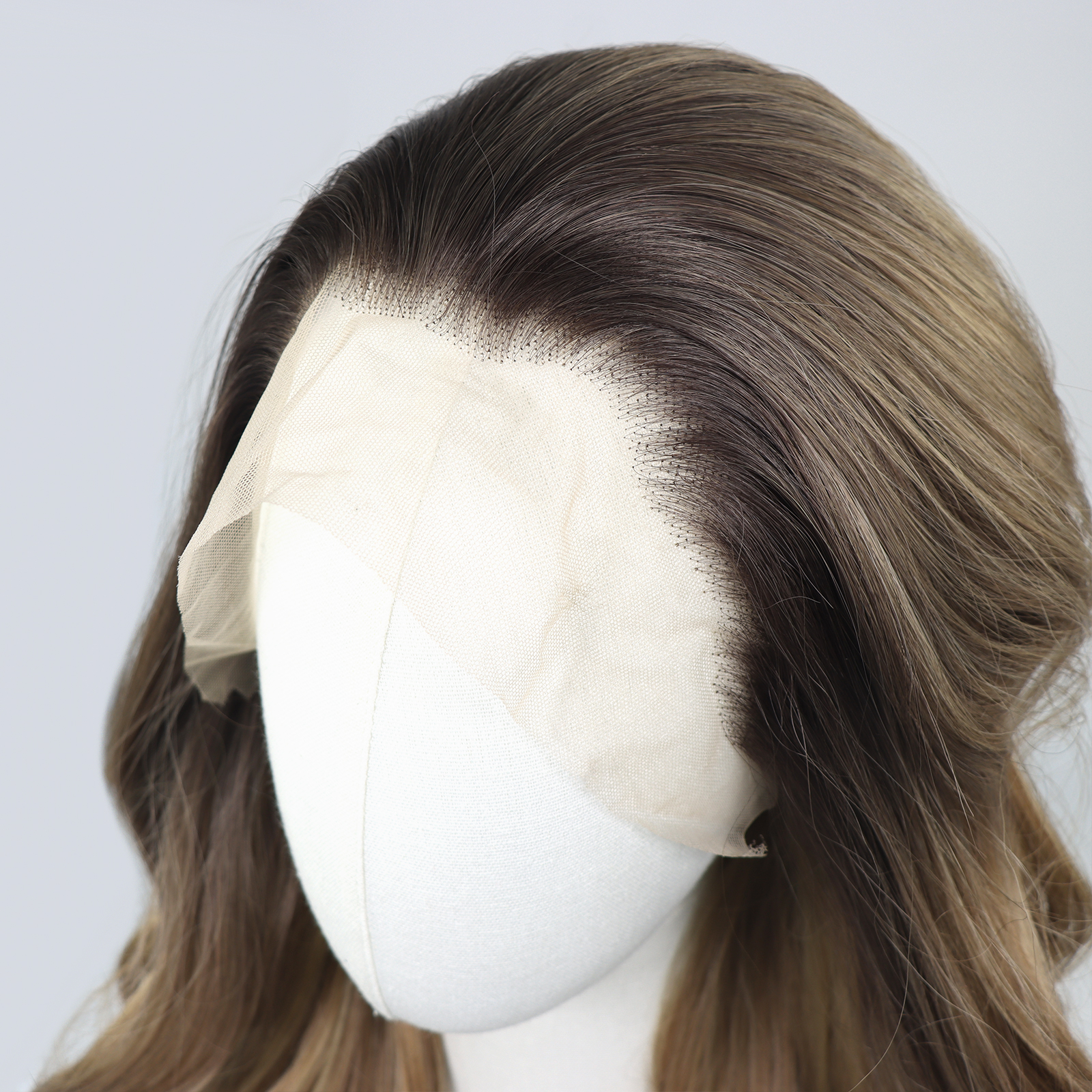 Luxe Synthetische Lace Front Pruik - Kim (Donkerblonde Balayage)