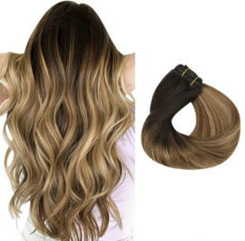 Clip in Extensions - Luxury - (Steil) - 45cm-  #0E616 (Ombré Balayage Sunkissed)