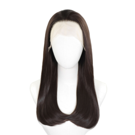 Luxe Synthetische Lace Front Pruik - Angelina Straight （Diep donkerbruin）