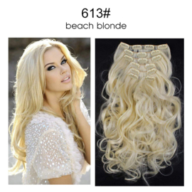Premium Fiber Synthetic Clip in - BodyWave - 55cm- (#613) Beach Blonde 999