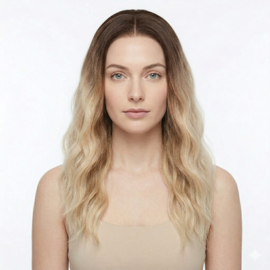 Luxe Synthetische Lace Front Pruik - Kylie （Donkerbruin naar lichtblond ombre）
