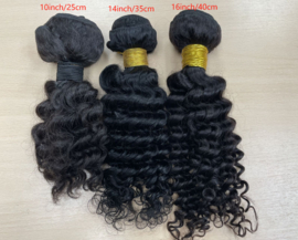 Sale  - 100% Human Hair Weave -  Curly-laaste 3 stuks