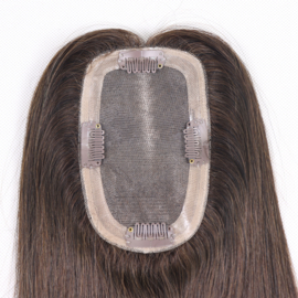 Mono Haar Topper-7.5 cm * 12.5 cm 100% Human Hair #2 Dark Brown