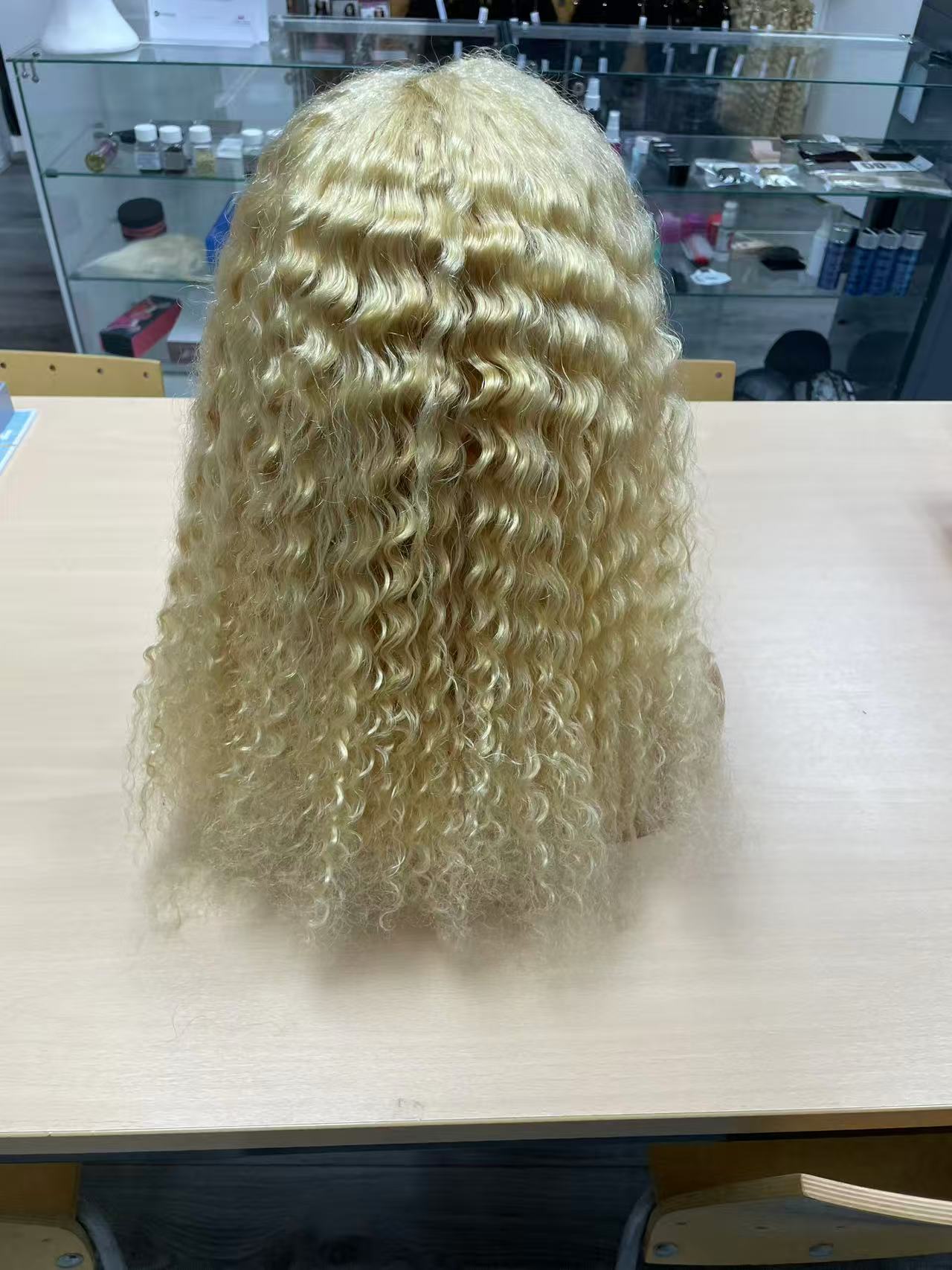 Sale-100% human hair T-lace wig #613 Deep wave 20inch
