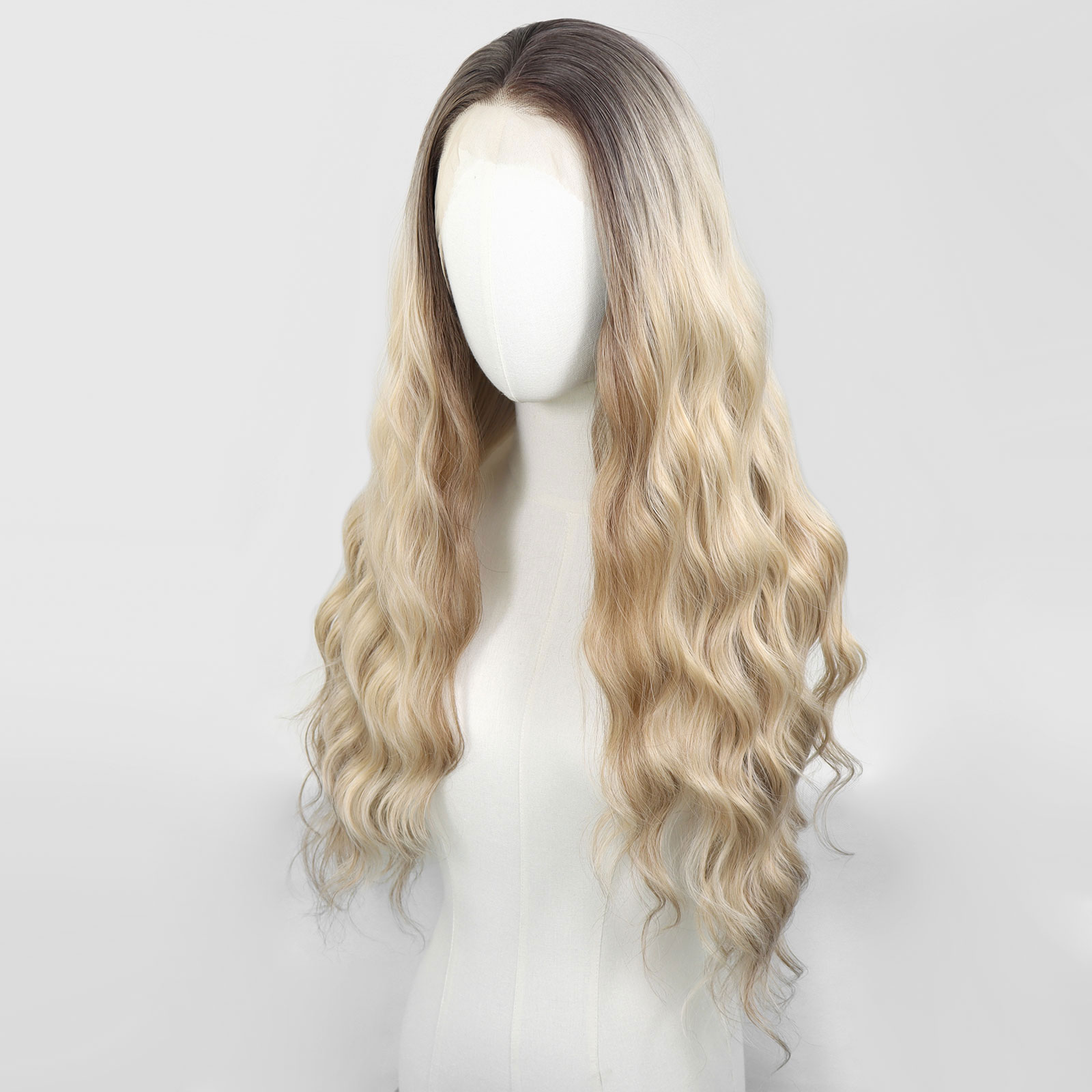 Luxe Synthetische Lace Front Pruik - Sofia (Donkerbruin naar lichtblonde ombre)