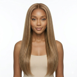 Luxe Synthetische Lace Front Pruik - Jennifer Sleek （Donkerblonde met highlights）