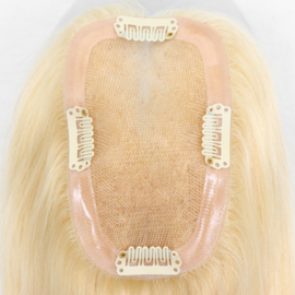 Mono Haar Topper-7.5 cm * 12.5 cm 100% Human Hair #613 Light Blonde