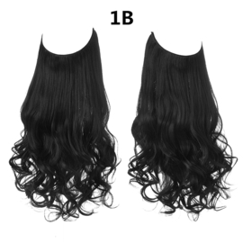 Premium Fiber Synthetic Clip in Single / Wire Extensions - BodyWave - 45cm- (#1b) Jett Black - M01