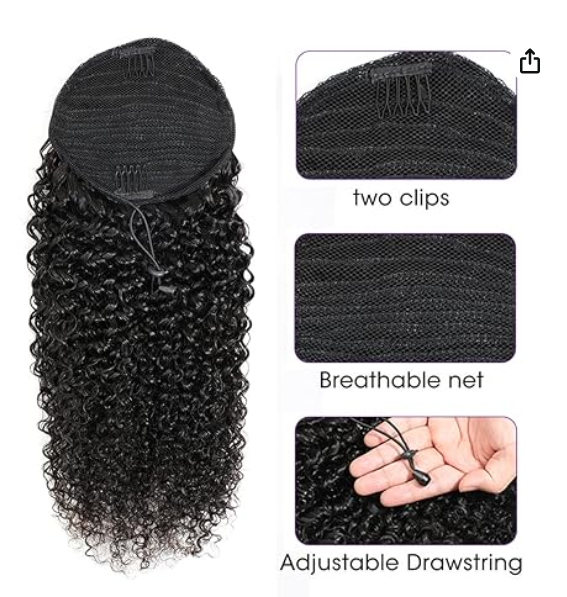 Shri Ponytail Afro Kinky Curly 10inch-16inch