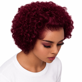 Pixie Bob -Human Hair Front Lace Wig - Short Curly Bob