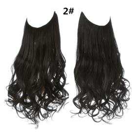 Premium Fiber Synthetic Clip in Single /Wire Extensions - BodyWave - 45cm- (#2) Off Black M01