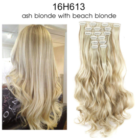 Premium Fiber Synthetic Clip in - BodyWave - 55cm- (#16H613) Dirty Blonde 999