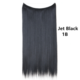 Premium Fiber Synthetic Clip in Single / Wire Extensions - Straight - 55cm- (#1b) Jett Black M02