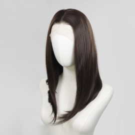 Luxe Synthetische Lace Front Pruik - Megan Straight （donkerbruin）