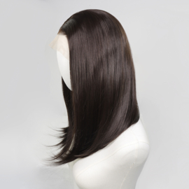 Luxe Synthetische Lace Front Pruik - Megan Straight （donkerbruin）