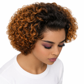 Pixie Bob -Human Hair Front Lace Wig - Short Curly Bob