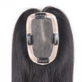 Mono Haar Topper-7.5 cm * 12.5 cm 100% Human Hair #NA Natural Black