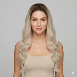 Luxe Synthetische Lace Front Pruik - Miley (Donkerbruin naar Platina ombre)