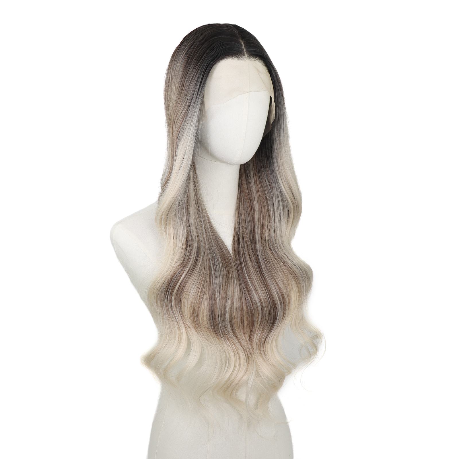 Luxe Synthetische Lace Front Pruik - Scarlett (Donkerbruin naar lichtblonde Ombre Balayage)