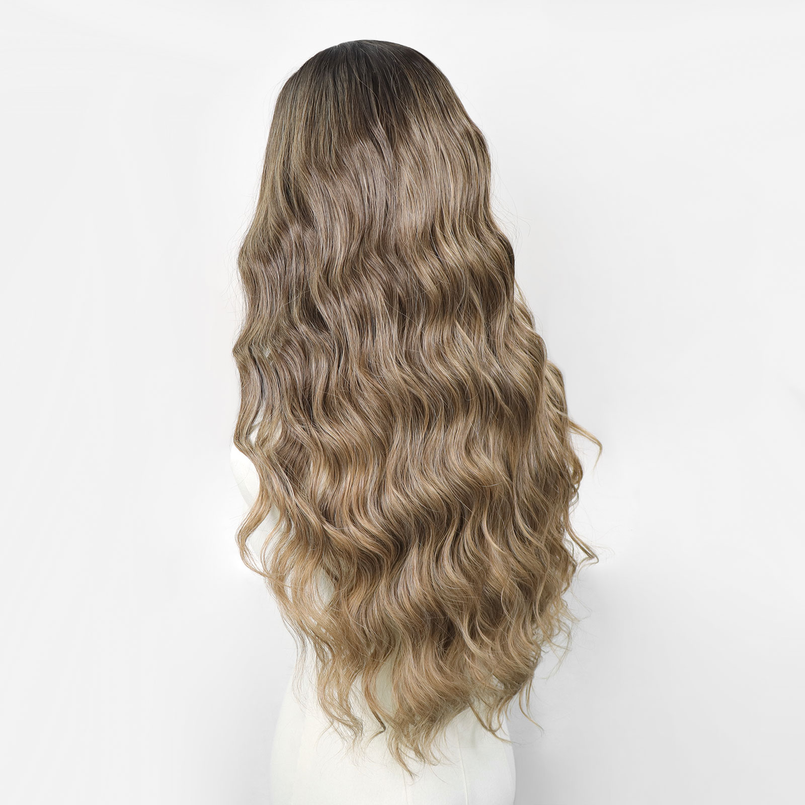 Luxe Synthetische Lace Front Pruik - Zendaya （Donkerbruin met asblonde balayage)