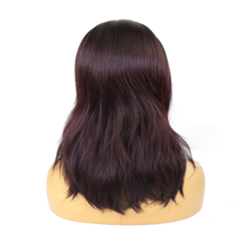 Luxe Synthetische Lace Front Pruik - Selena Waves （Zwart met paars）