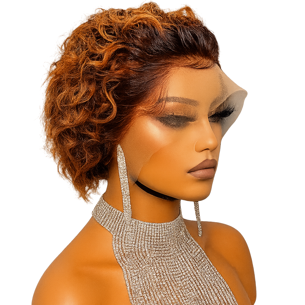 Pixie Bob - Indian (Shri) Human Hair Front Lace Wig - Curly