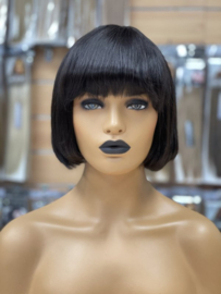 Pruiken Dames - Echt Haar/ Indian Human Hair / Nicki bob Short wig 8 INCH Steil