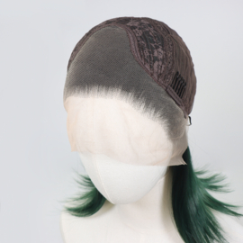 Luxe Synthetische Lace Front Pruik - Dua Bob （zwart-groen ombre）