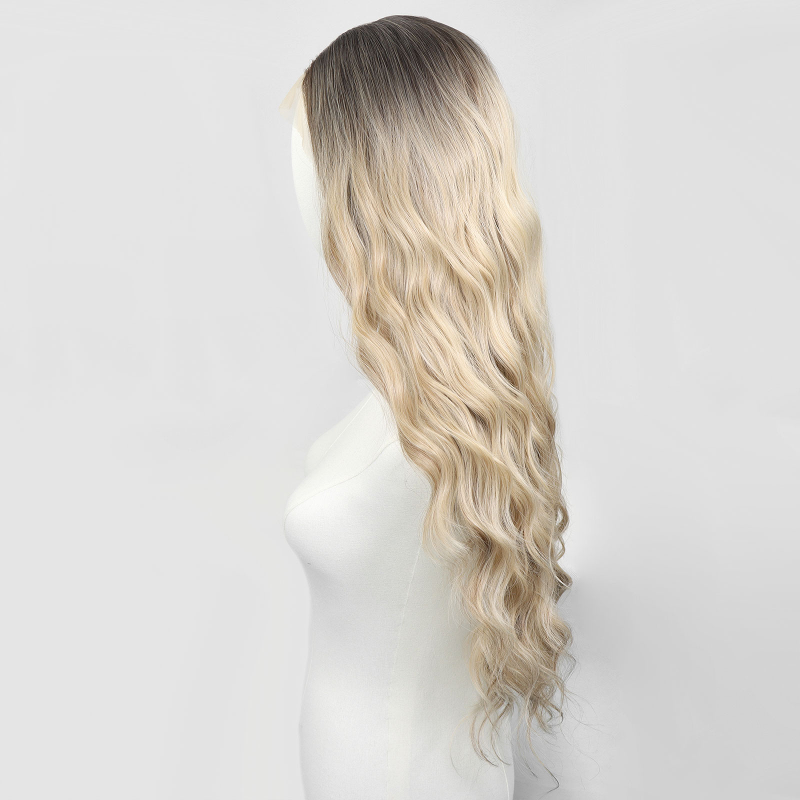 Luxe Synthetische Lace Front Pruik - Sofia (Donkerbruin naar lichtblonde ombre)