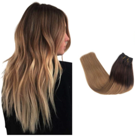 Clip in Extensions - Luxury - (Steil) - 45cm-  #OE605 (Ombré Burnt Toffee)