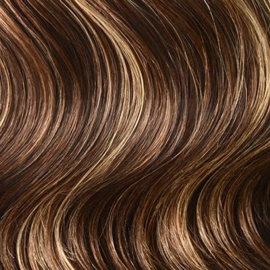 Premium Fiber Synthetic Clip in - BodyWave - 55cm- (#4BH27) Black Brown With Highlights 999