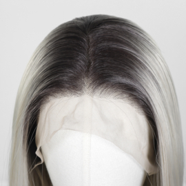 Luxe Synthetische Lace Front Pruik - Khloe （donkere uitgroei met ijzig blond）