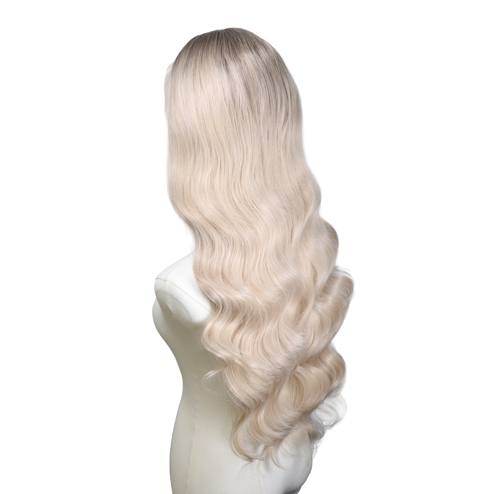 Luxe Synthetische Lace Front Pruik - Miley (Donkerbruin naar Platina ombre)