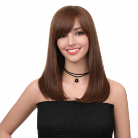 Premium Synthetic Fiber Lace Wig- Linda 16 INCH