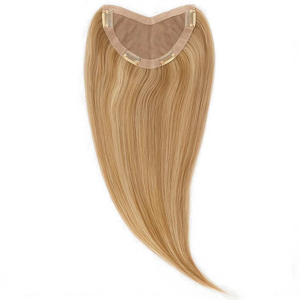 Haarstuk/ V-Part Mono Topper  50cm lang haar #27/613 (honeyblond met lichtblond highlight)