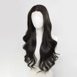 Luxe Synthetische Lace Front Pruik - Monica Waves (Zwart bruin)