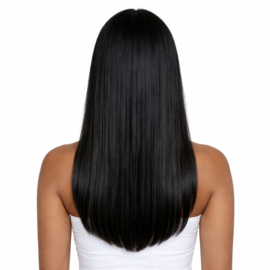 Human Hair Clip in Extensions (Steil) kleur #1 Jetblack