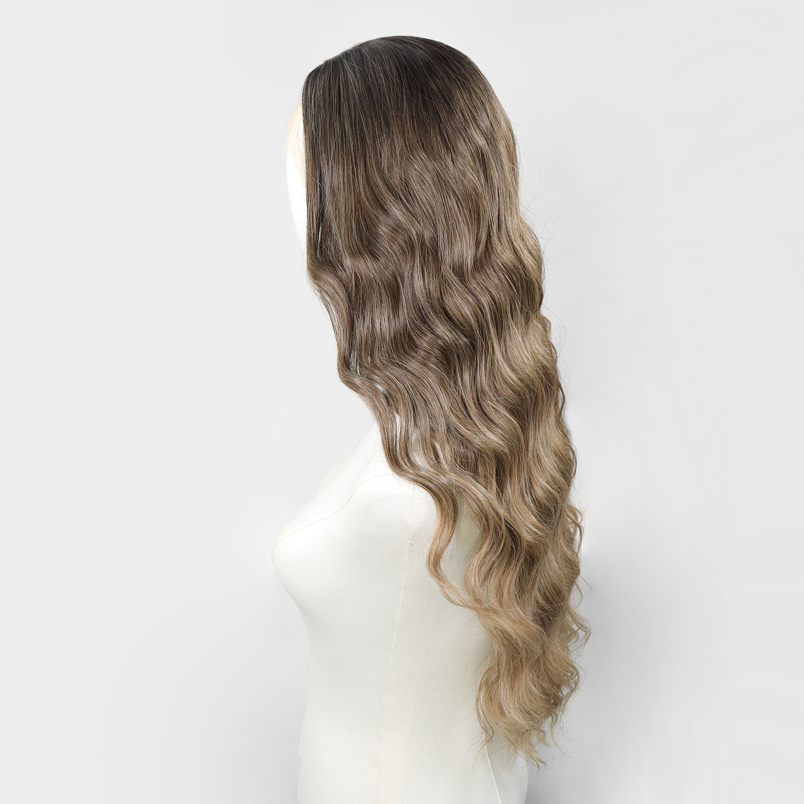 Luxe Synthetische Lace Front Pruik - Zendaya （Donkerbruin met asblonde balayage)