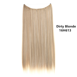 Premium Fiber Synthetic Clip in Single /Wire Extensions - Straight - 55cm--(#16H613) Dirty Blonde M02
