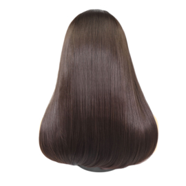 Luxe Synthetische Lace Front Pruik - Angelina Straight （Diep donkerbruin）