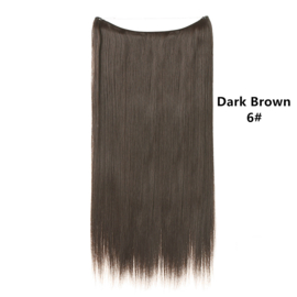 Premium Fiber Synthetic Clip in Single /Wire Extensions - Straight - 55cm- (#6) Dark Bown M02