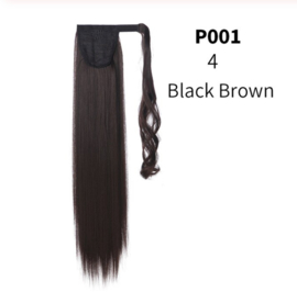 Wrap Around Ponytail - Premium Synthetic Fiber 22" Straight (#4)  Black Brown