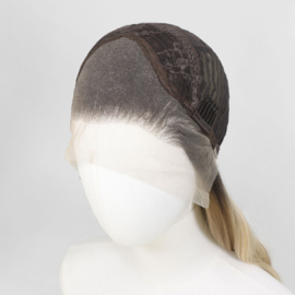 Luxe Synthetische Lace Front Pruik - Rose Waves (Donkerbruin met blonde balayage)